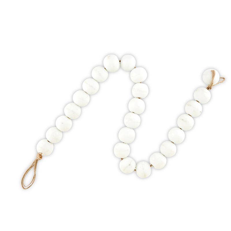 Glass Decor Beads - White