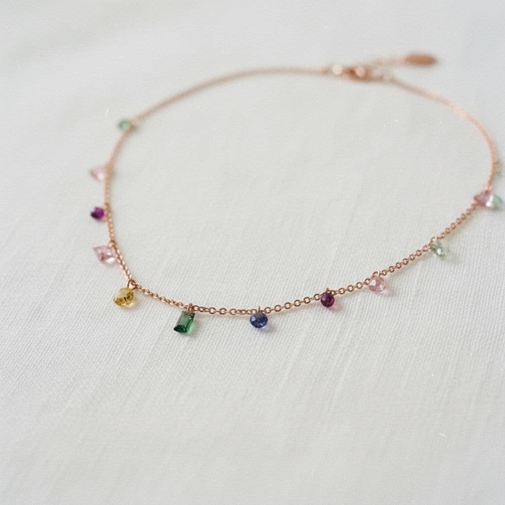 Rainbow Crystal Necklace and Bracelet