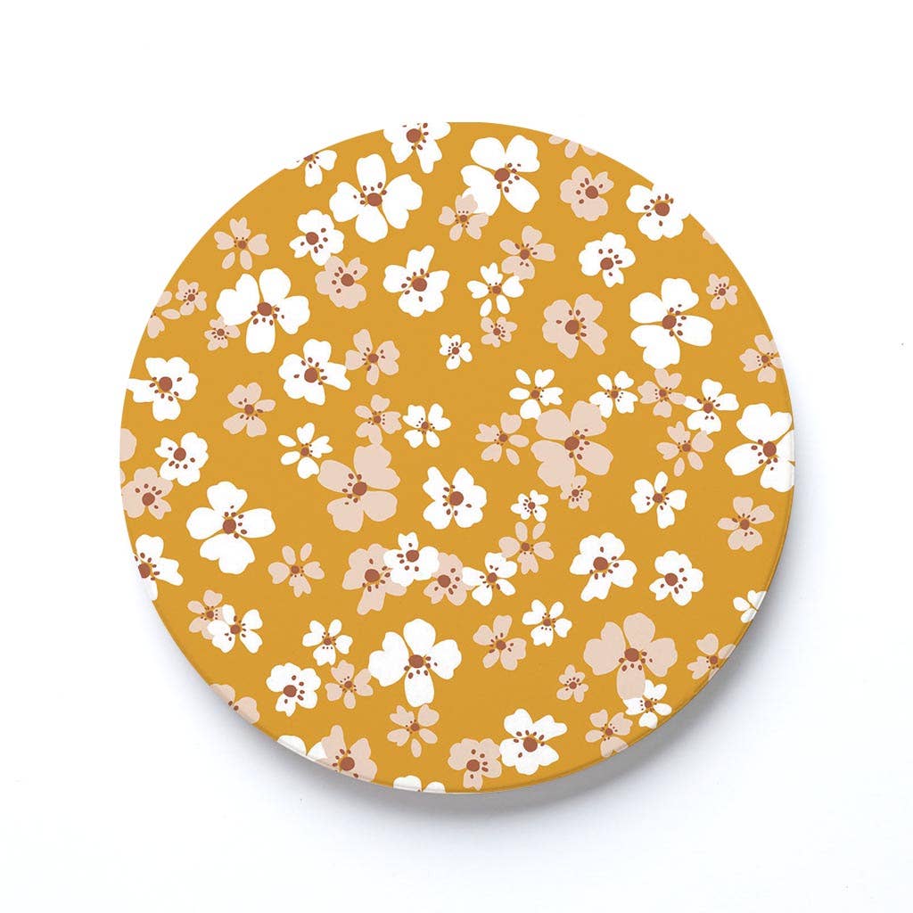 Inspirational Yellow Floral Ceramic Coaster