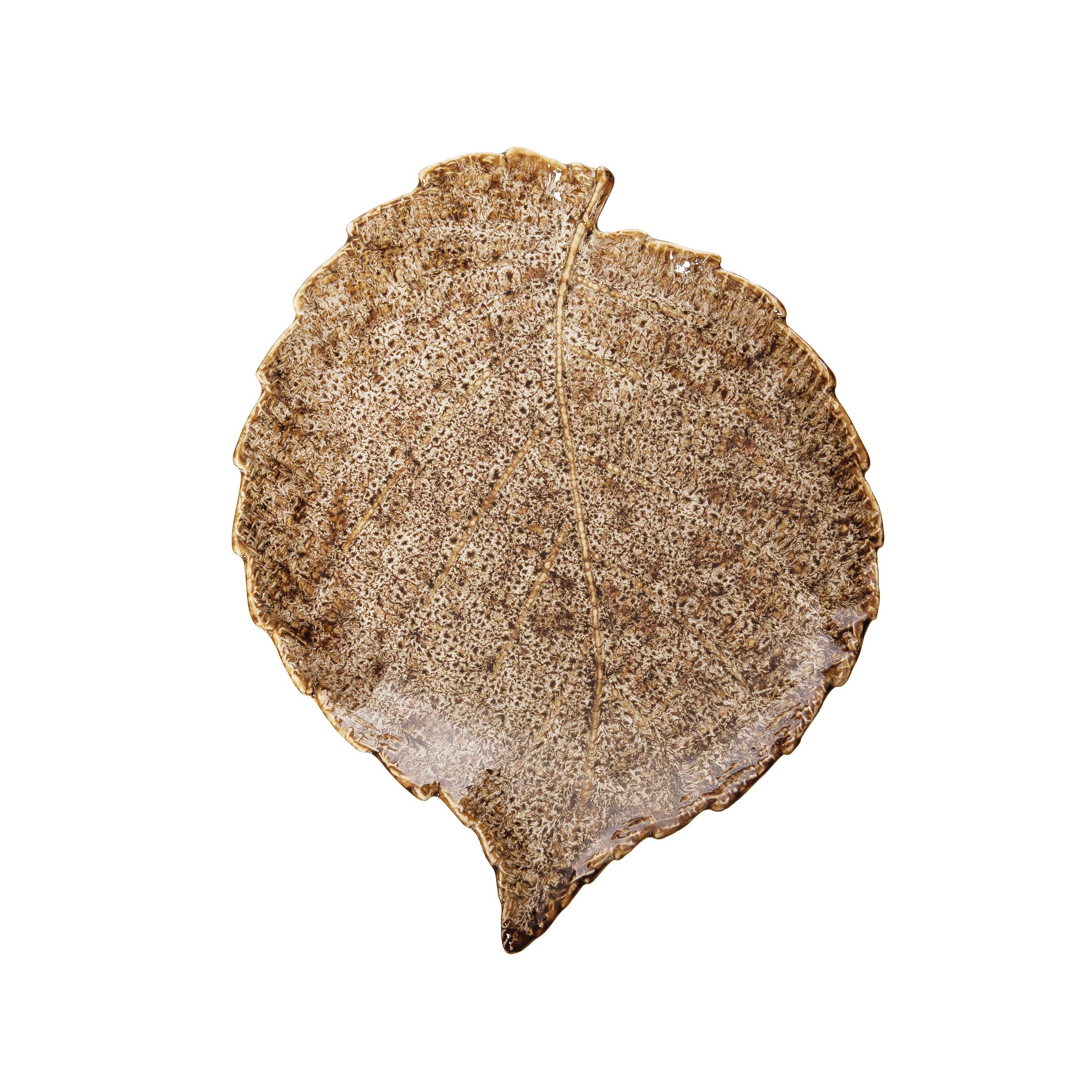 Brown Leaf Decorative Plate