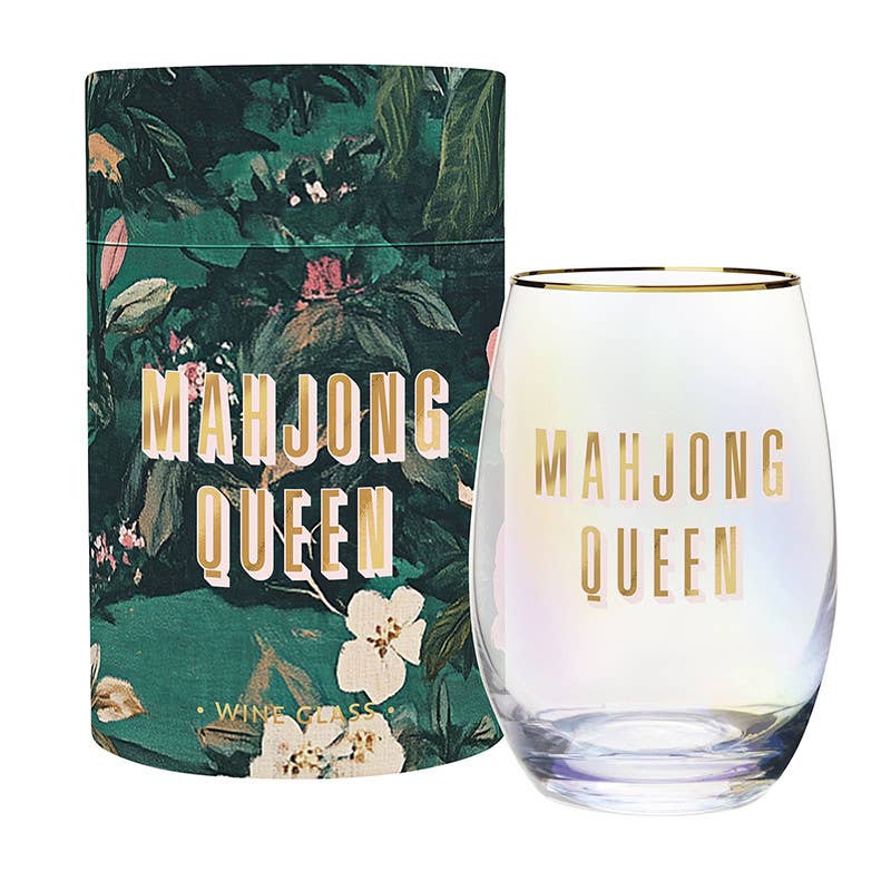 Stemless Wine Glass - Mahjong Queen