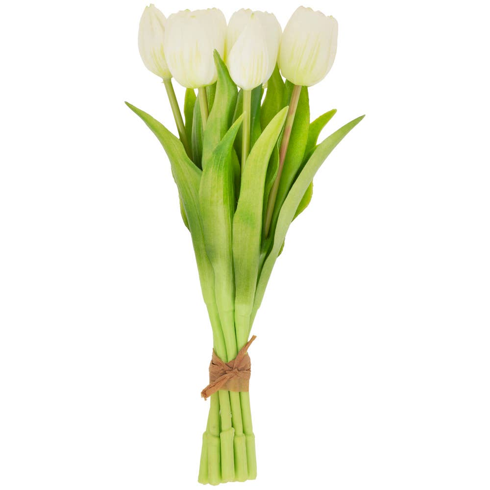 Faux Tulip Bundle 12.5" - White