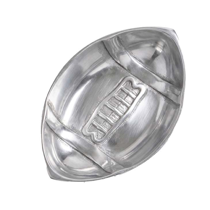 Polished Aluminum Football-Shaped Serving Bowl