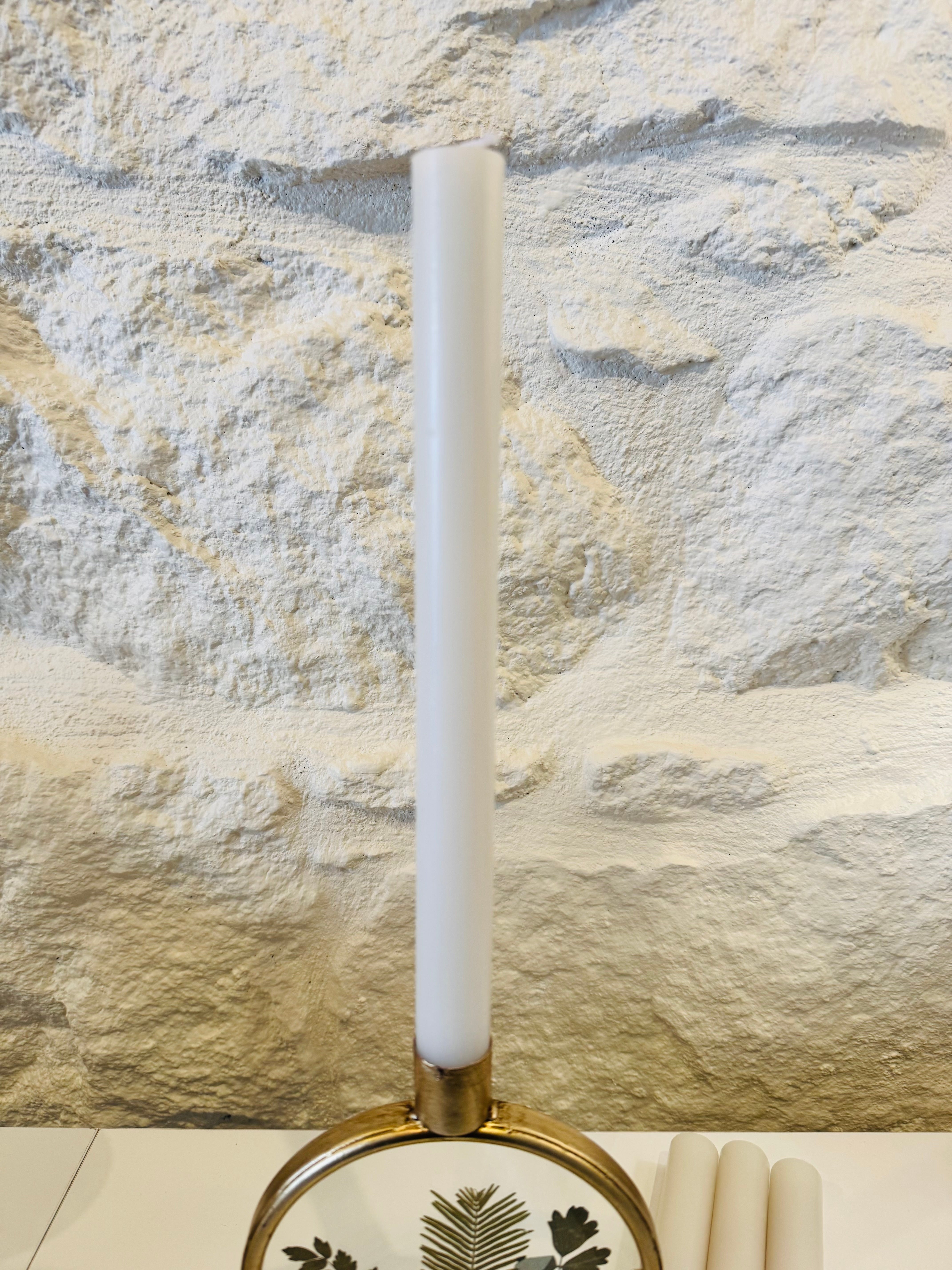 Plaster White Taper Candle
