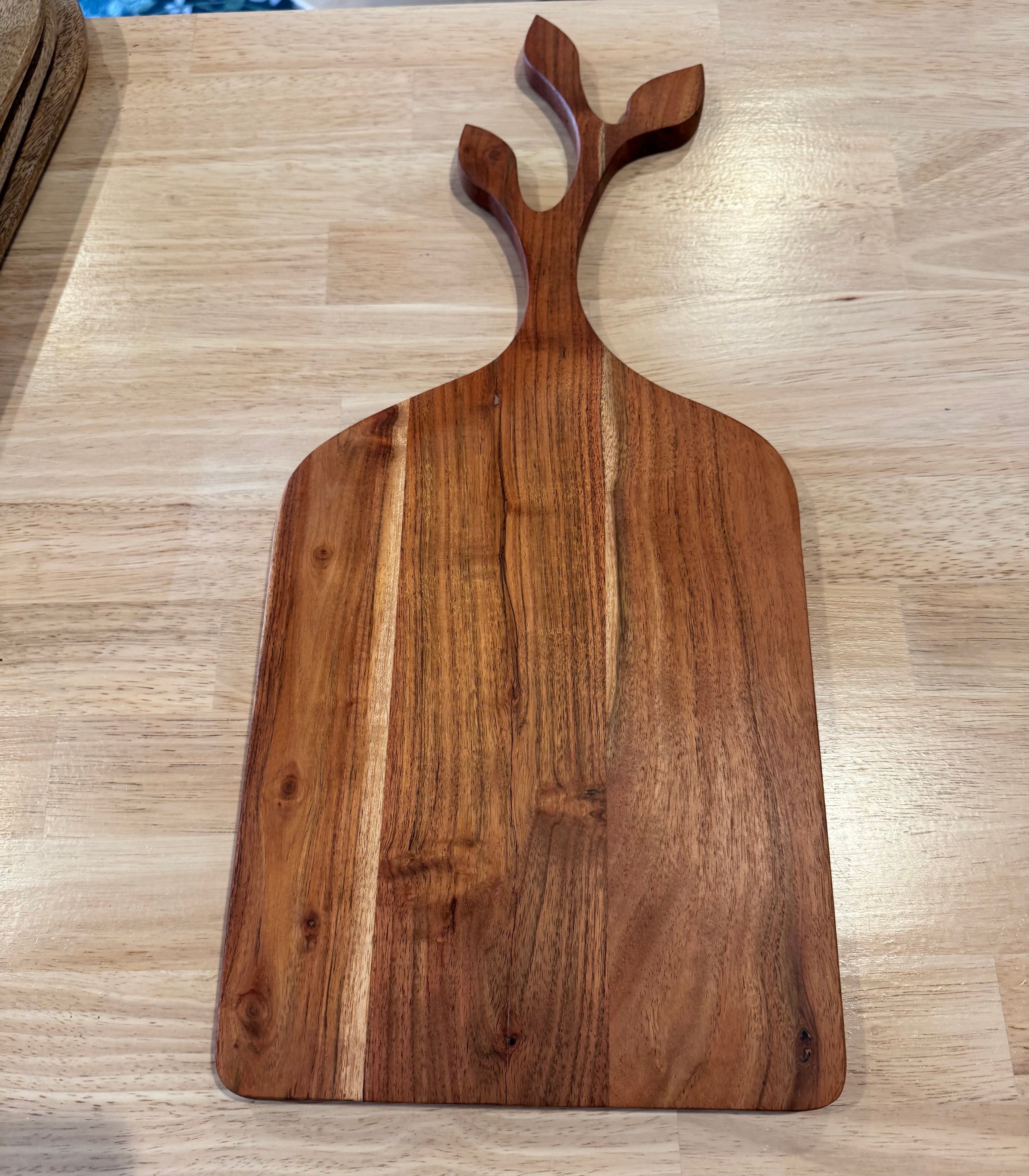 Acacia Wood Cheese Board with Branch Handle