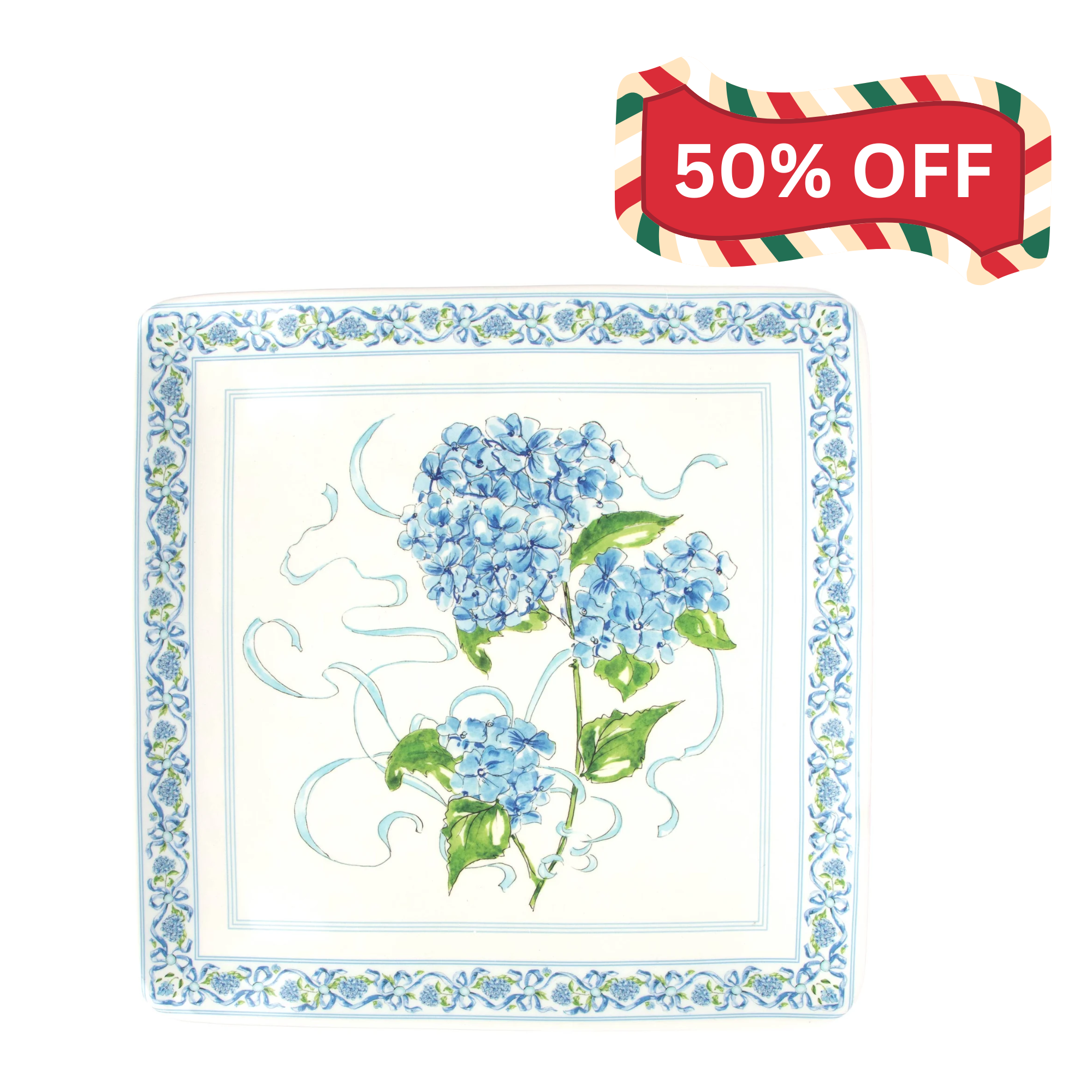 Hydrangea Square Platter