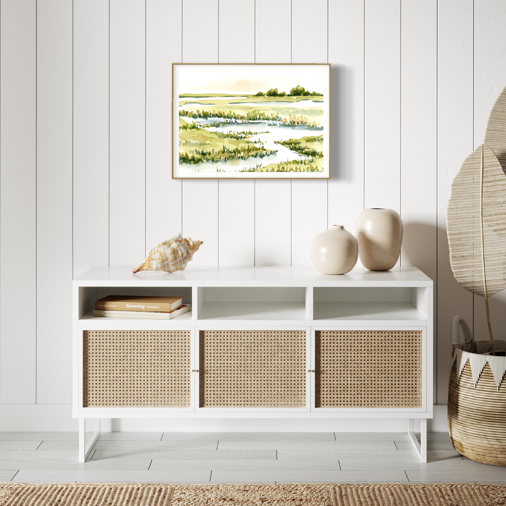 Marsh at Dusk Watercolor Art Print