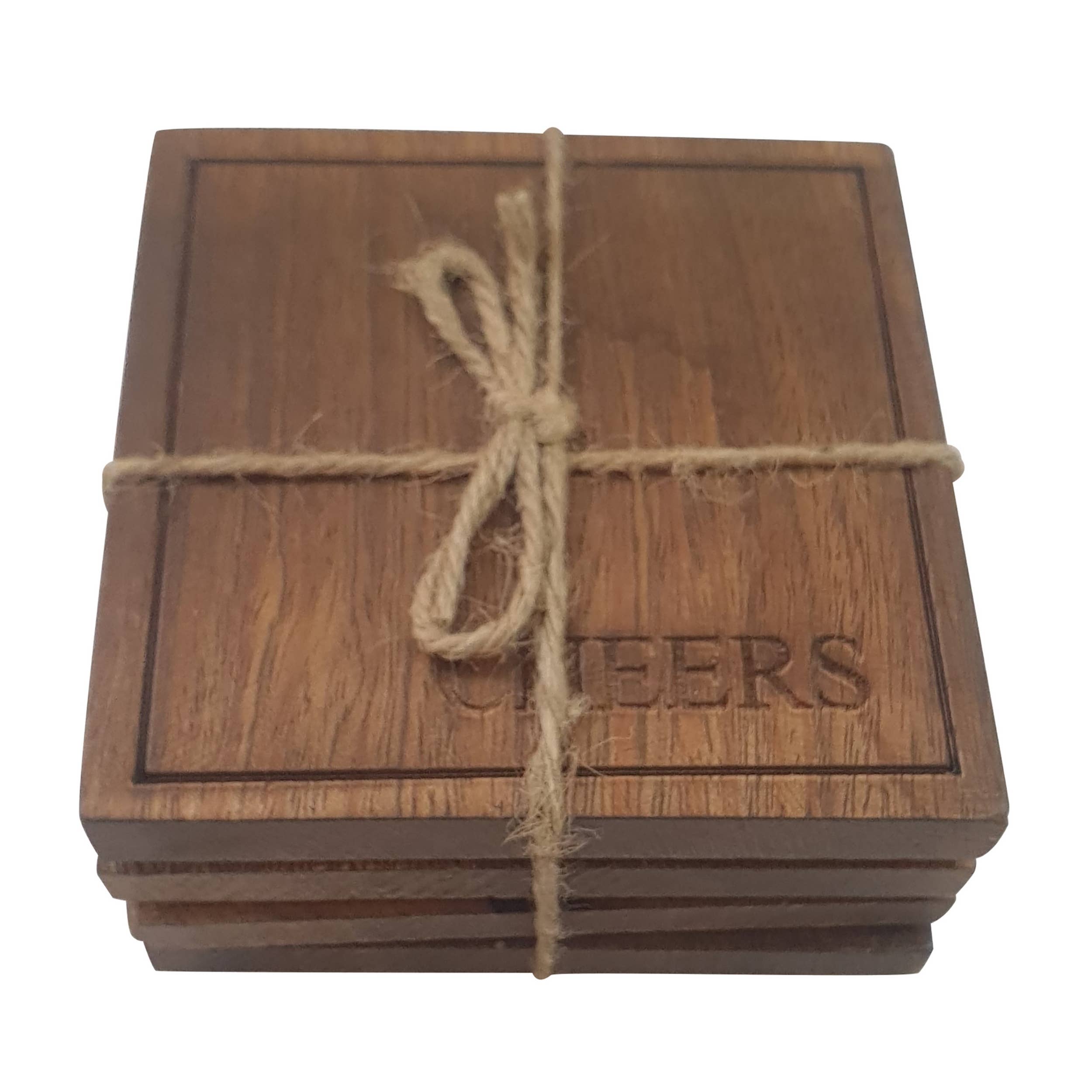 "Cheers" Wood Coasters - Set of 4