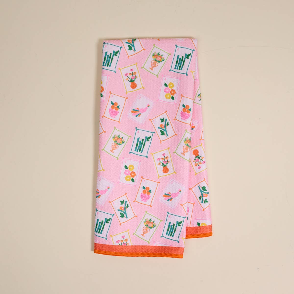 Mahjong Tiles Waffle Tea Towel