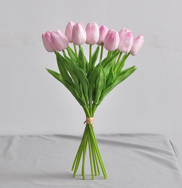 Faux Tulip Bouquet 13" - Pink