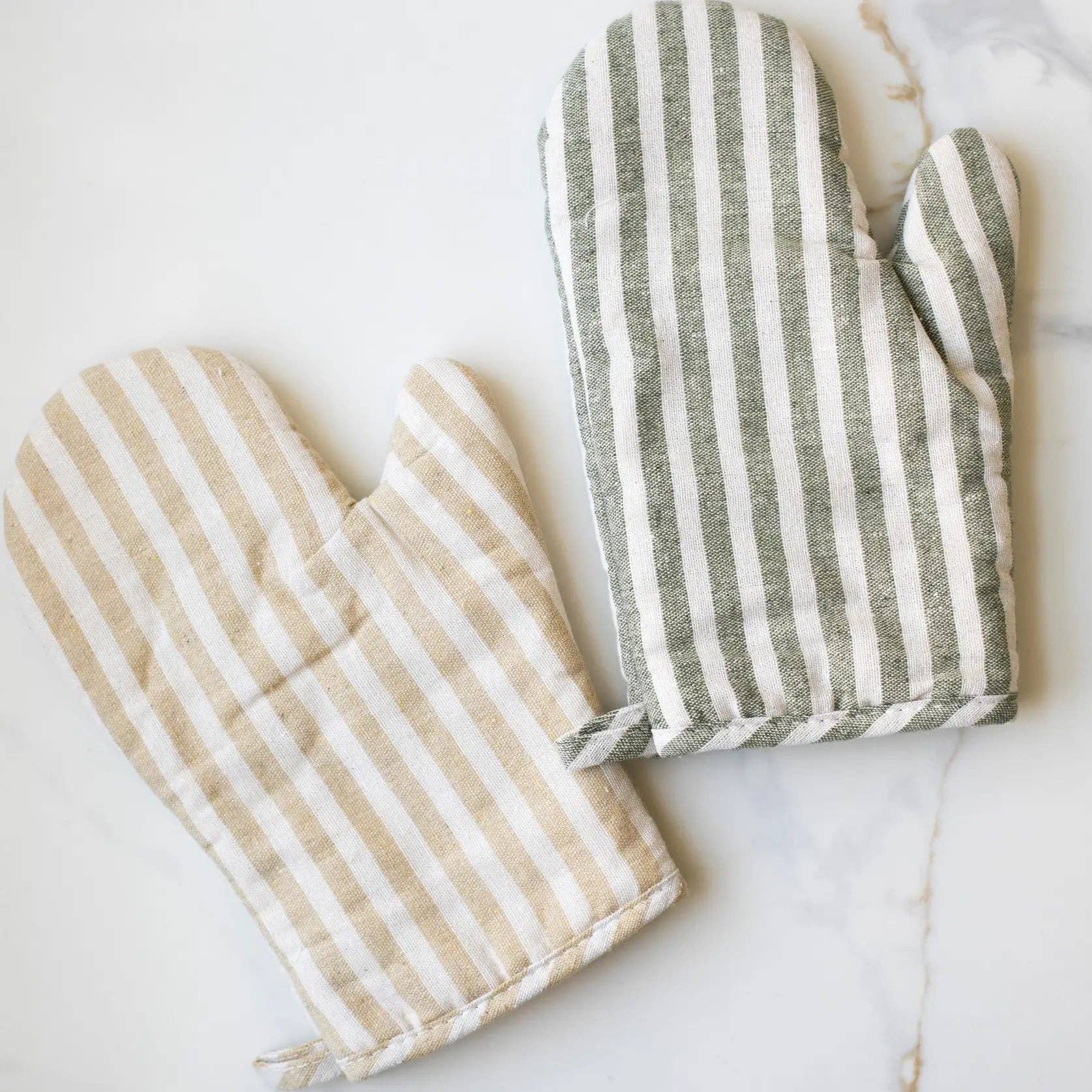 Striped Cotton Oven Mitt