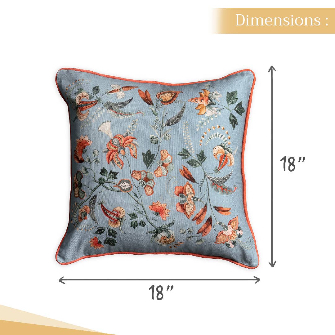 Dalida Blue Throw Pillow Cover 20" x 20"