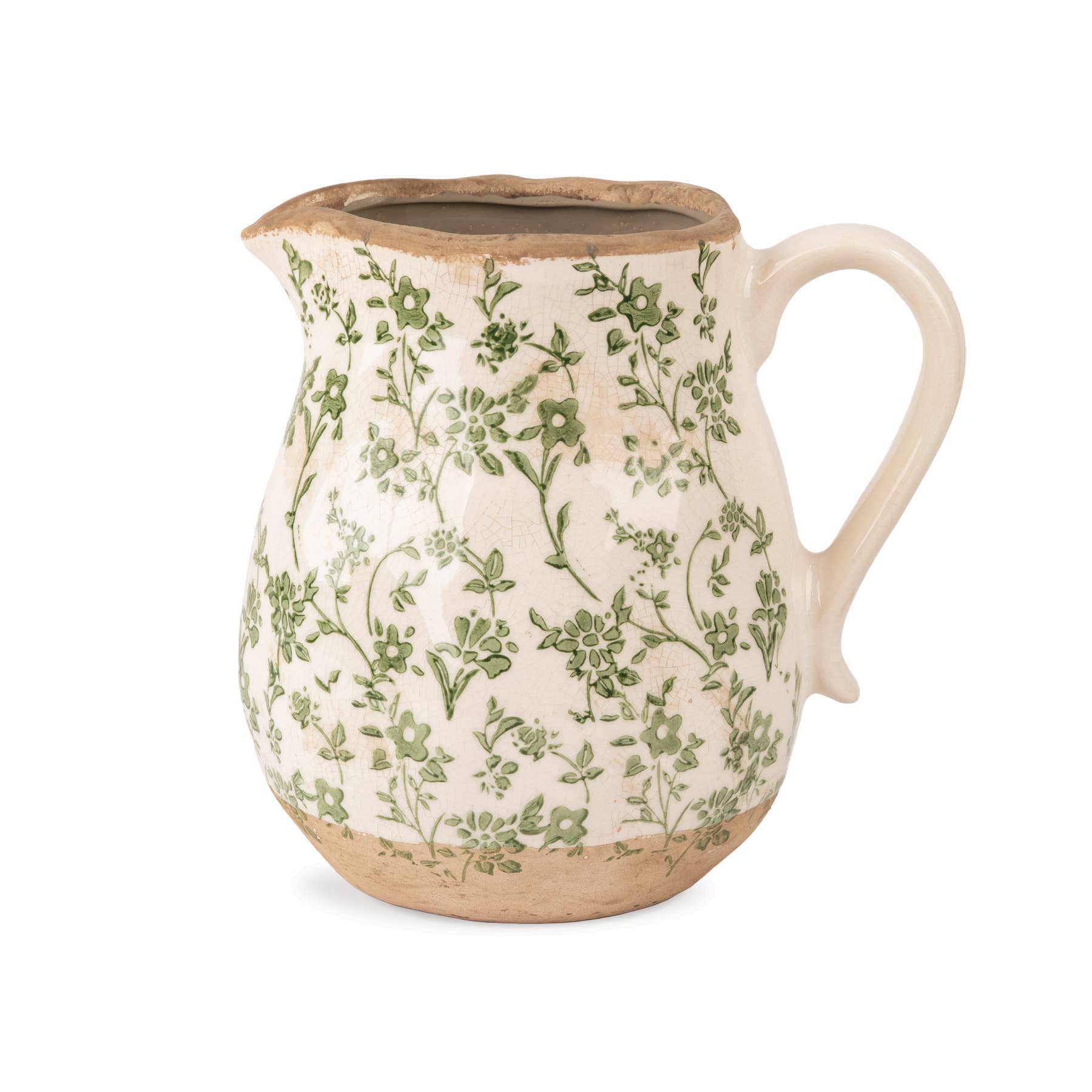 Green Floral Pitcher