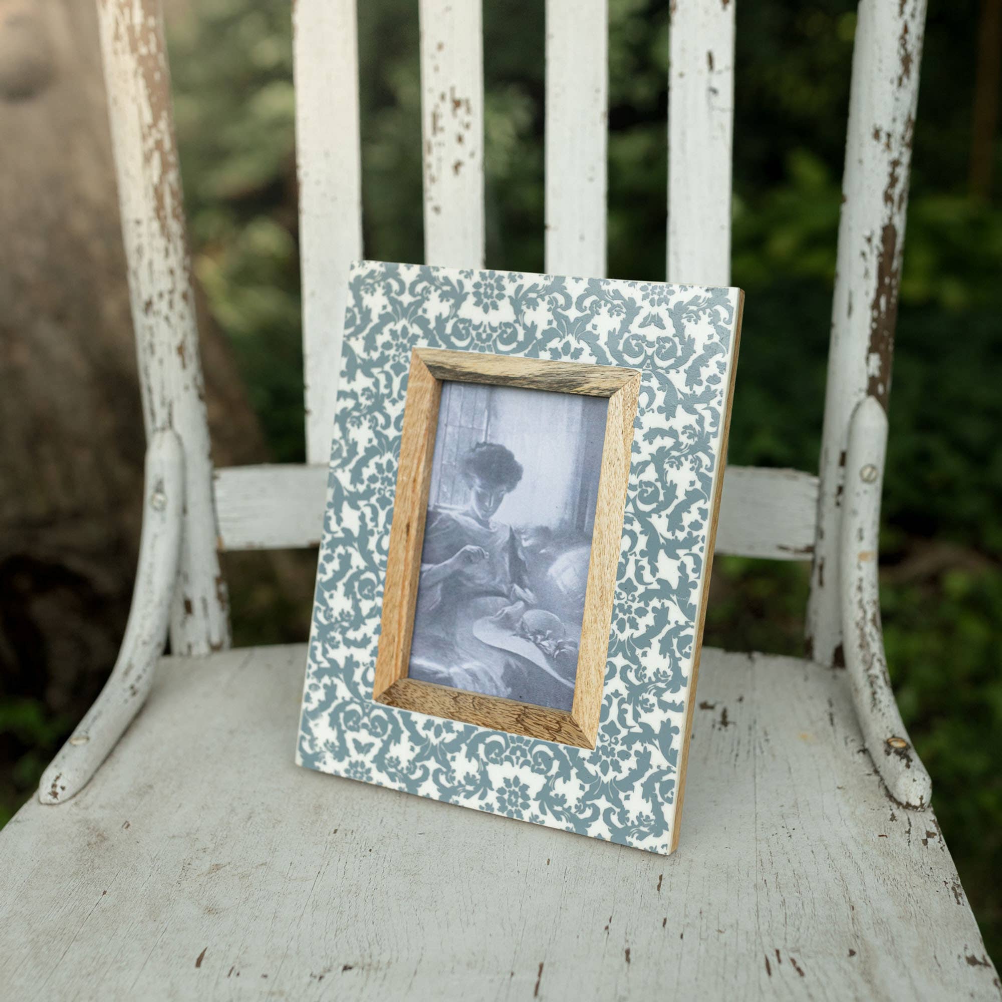 Blue Damask Picture Frame 4x6