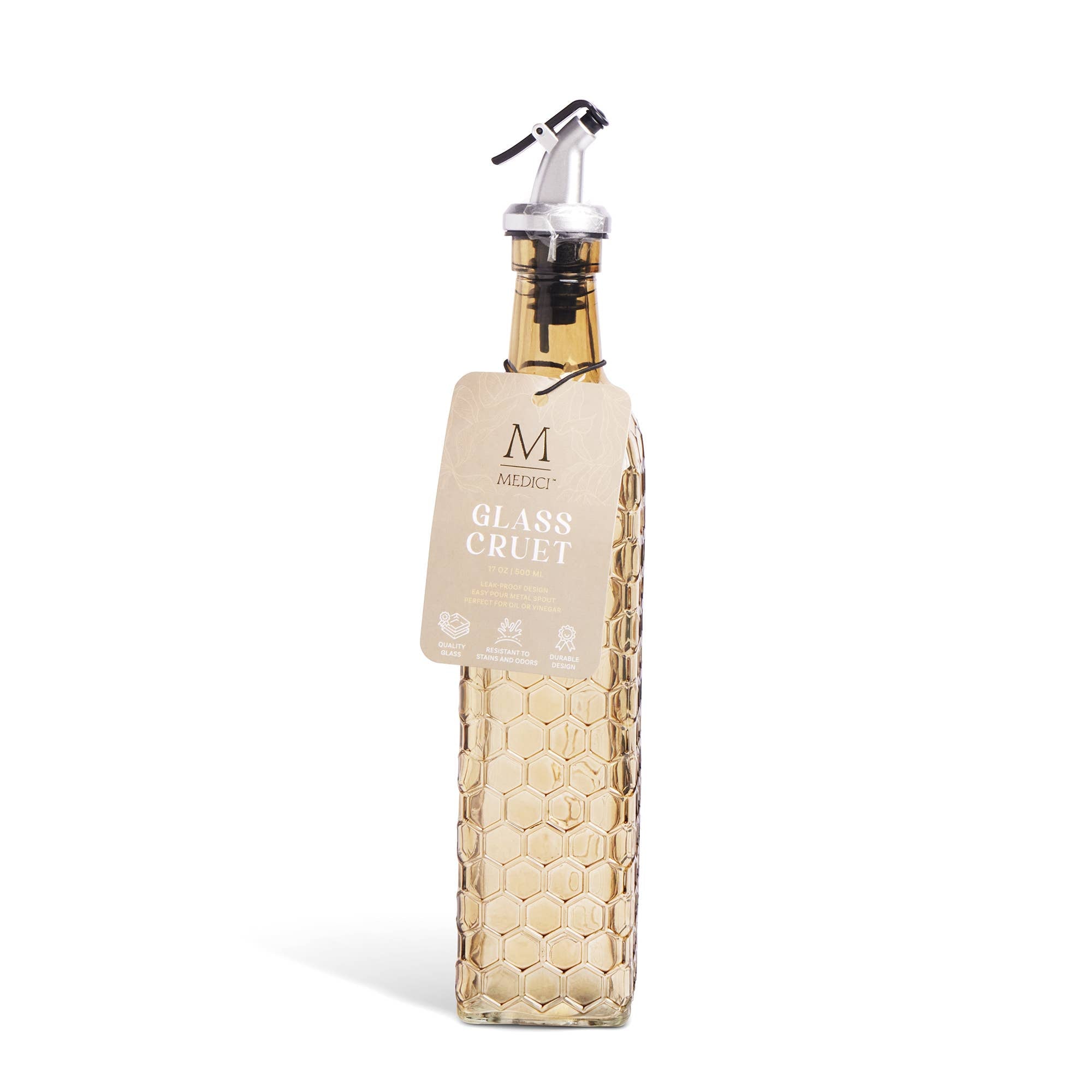 Honeycomb Glass Oil & Vinegar Cruet, 500ml — Dune