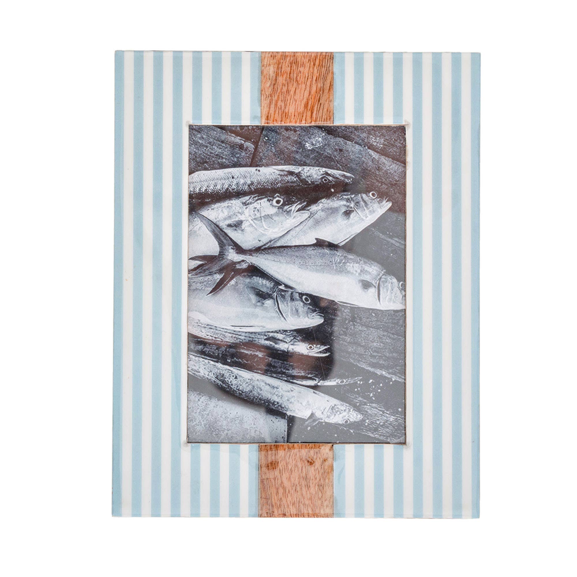 Light Blue Cabana Stripe Picture Frame 5x7