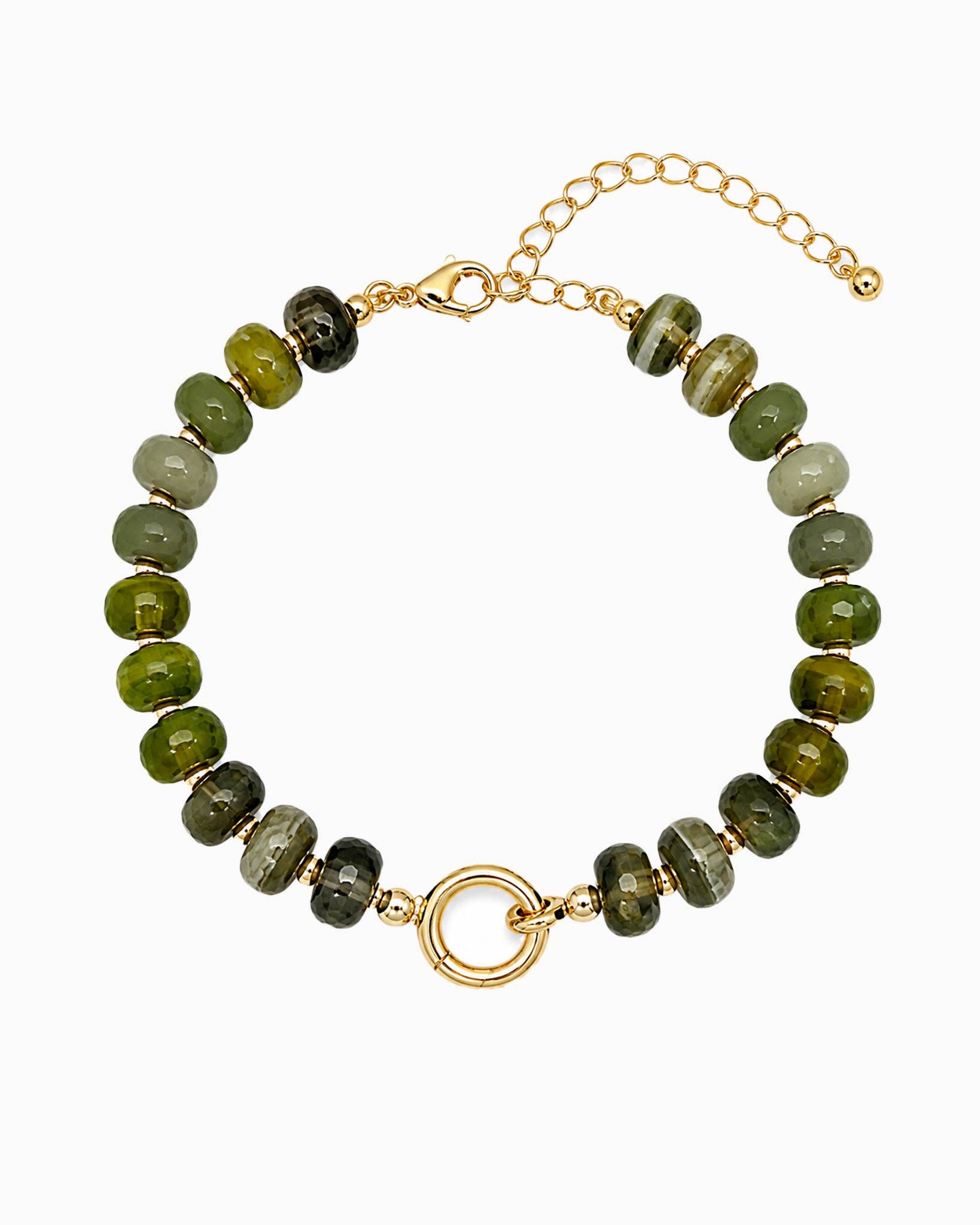 Marble Bead Clasp Bracelet in Autumn Tones