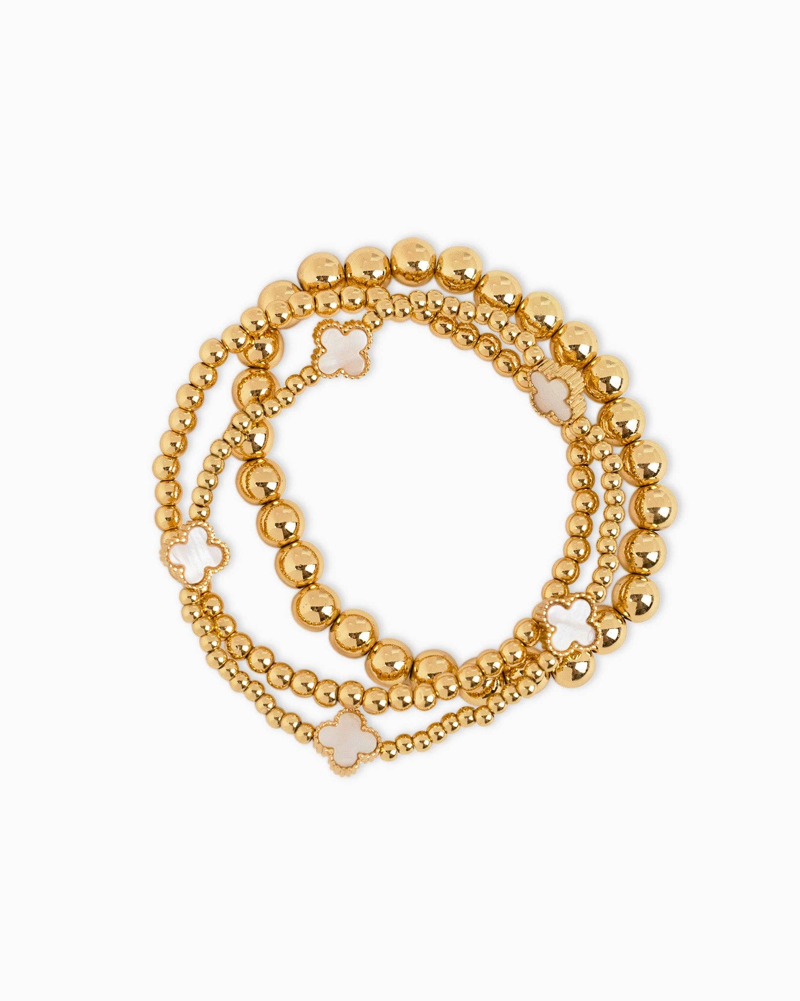 MOP Clover Bracelet Set