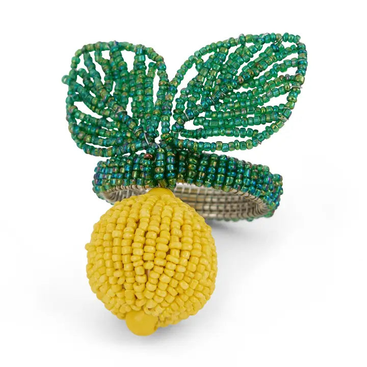 Lemon Beaded Napkin Ring