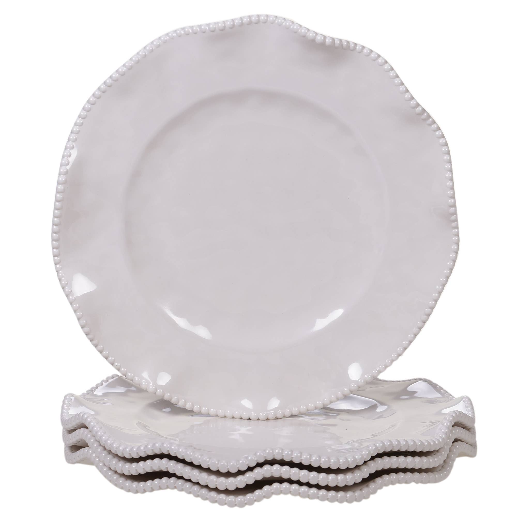 Perlette Cream Melamine Dinner Plate 11 in