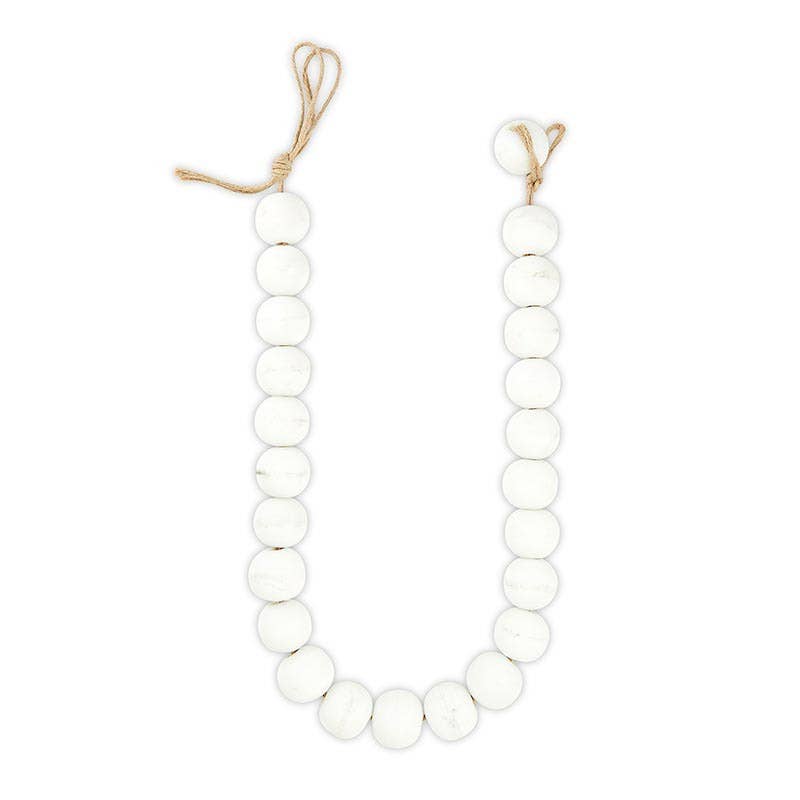 Glass Decor Beads - White