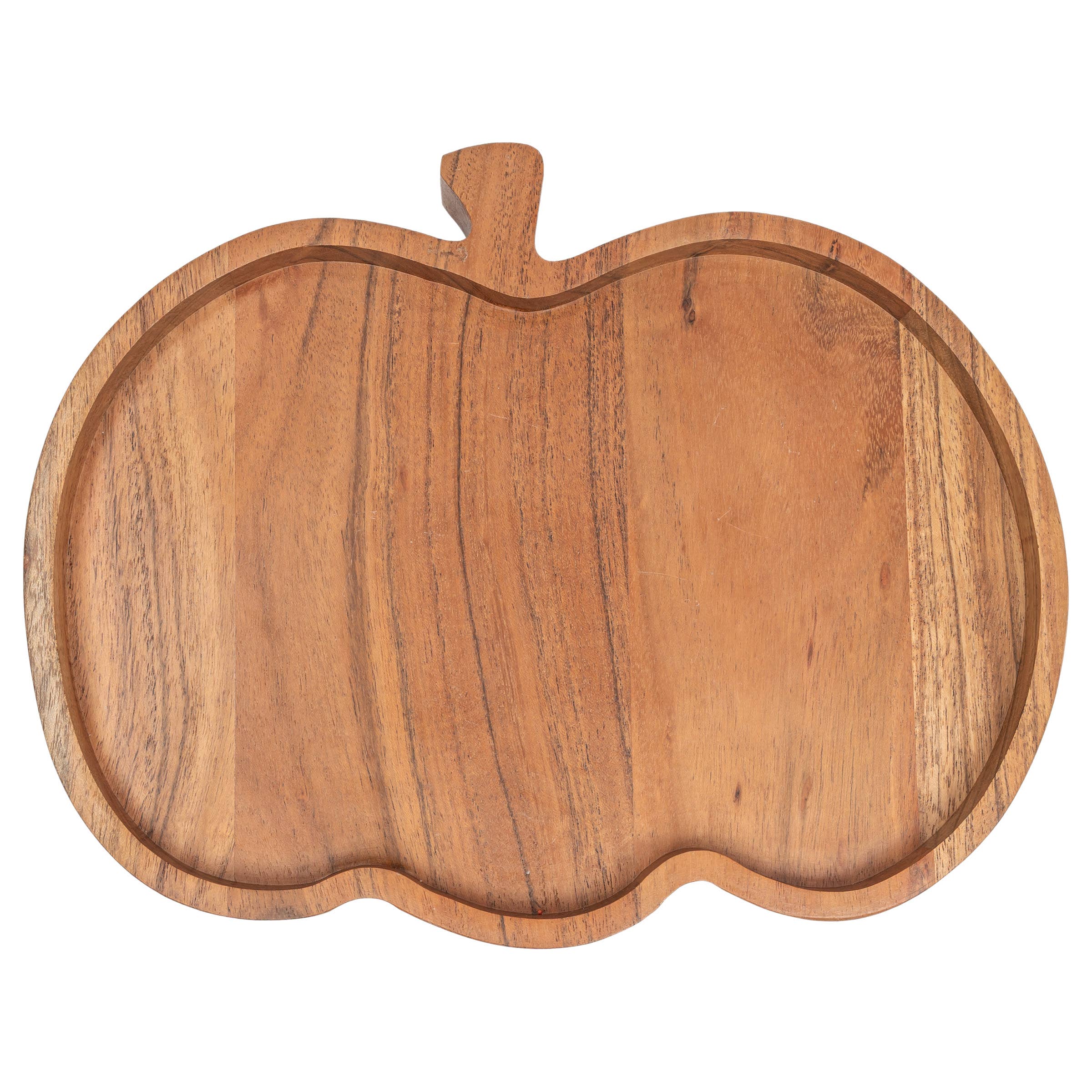 Pumpkin-Shaped Acacia Wood Tray