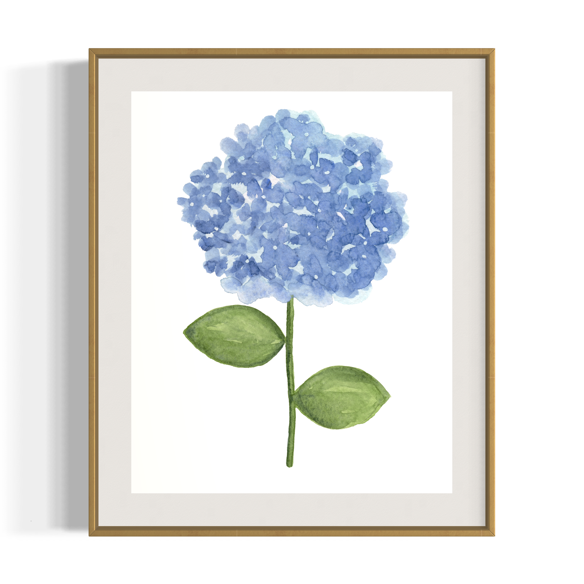 Watercolor Blue Hydrangea Art Print