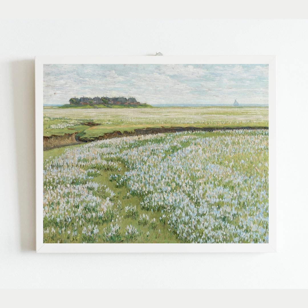 Fields with Ship in the Distance Print 8x10