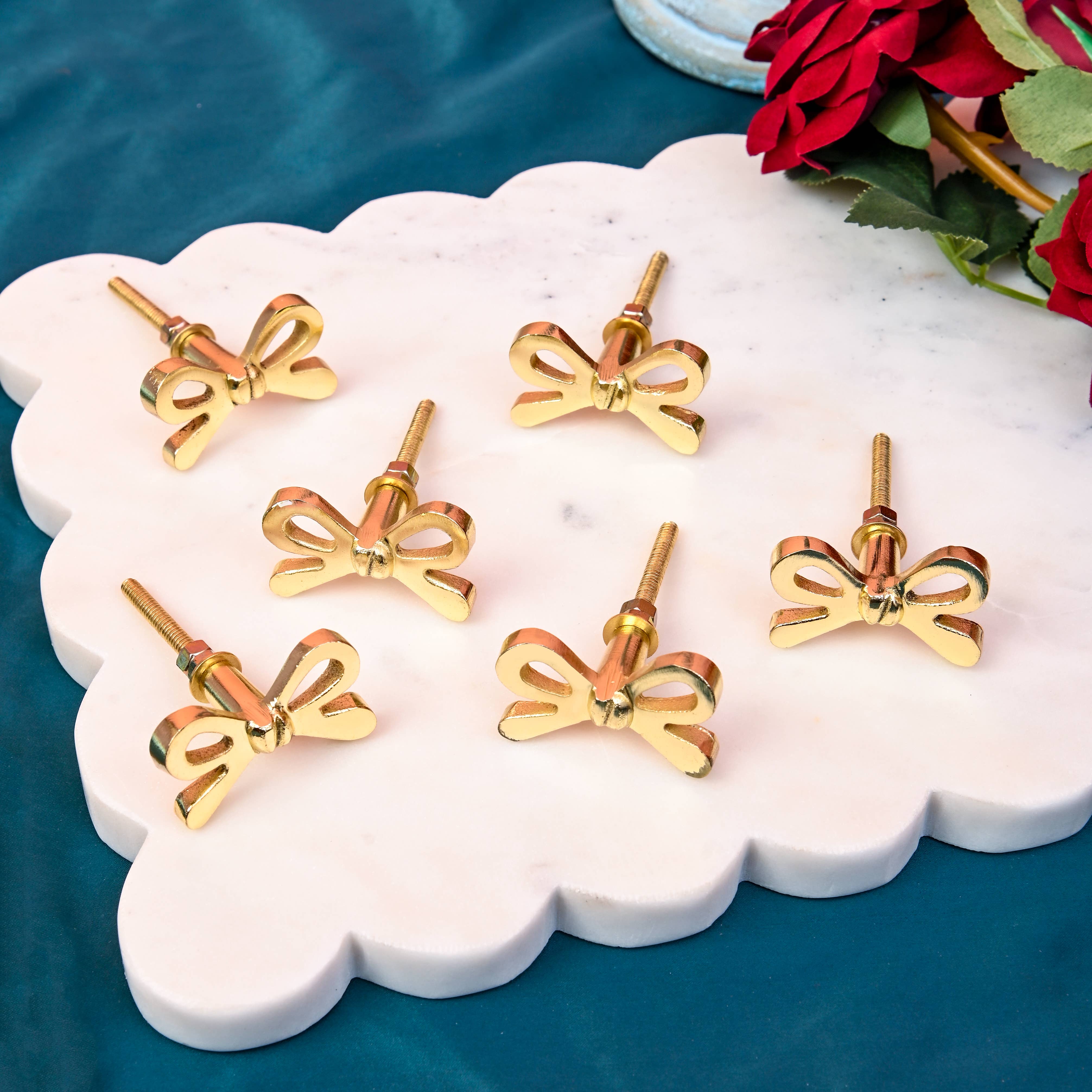 Brass Bow Ribbon Knob
