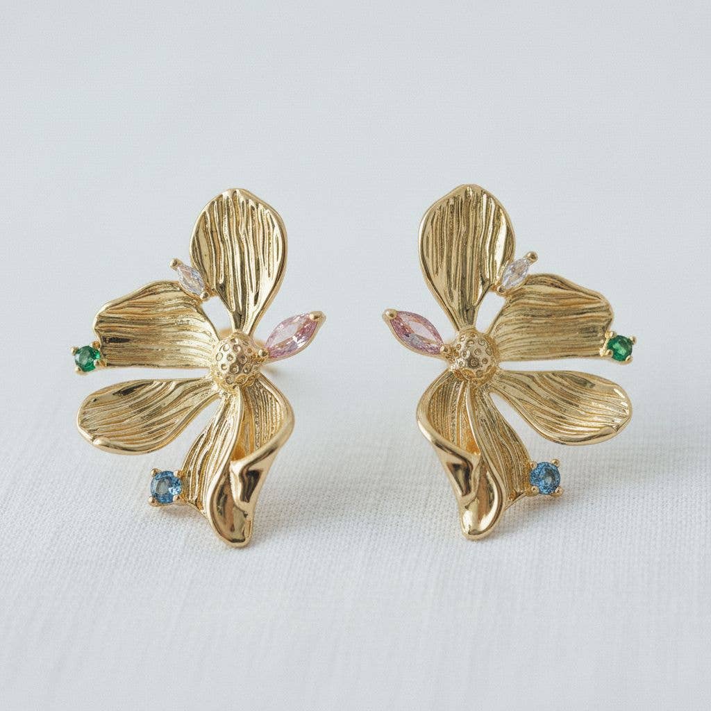 Floral-Inspired Gemstone Earrings