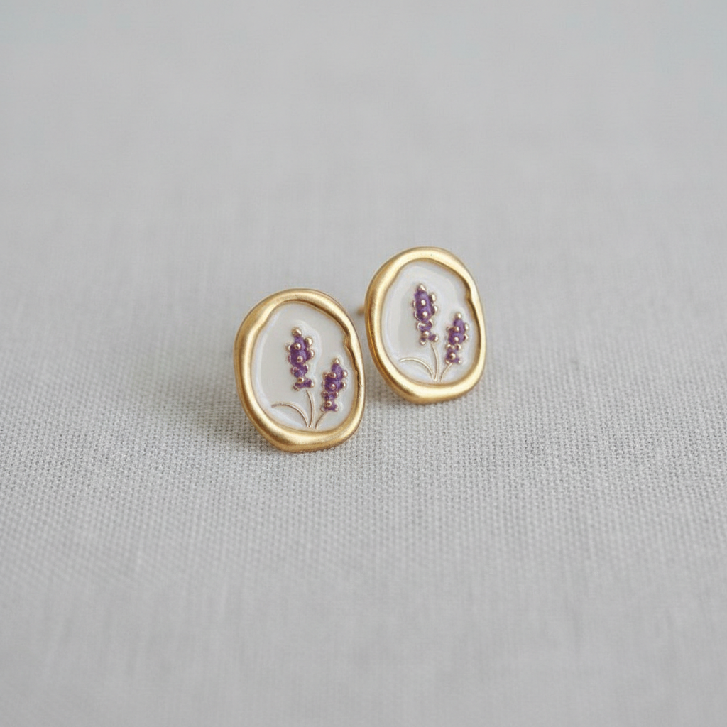 Lavender Oval Earrings
