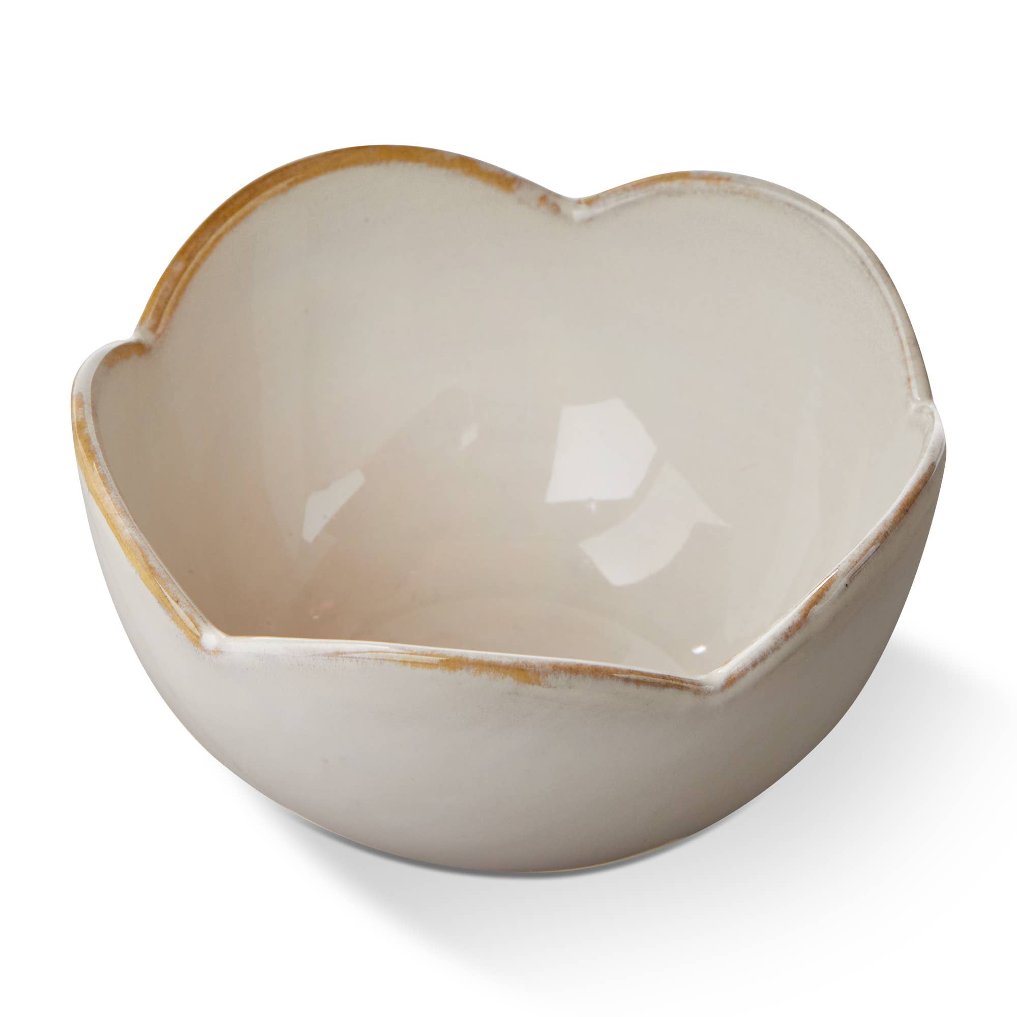 Petal Dip Bowl in White Stoneware