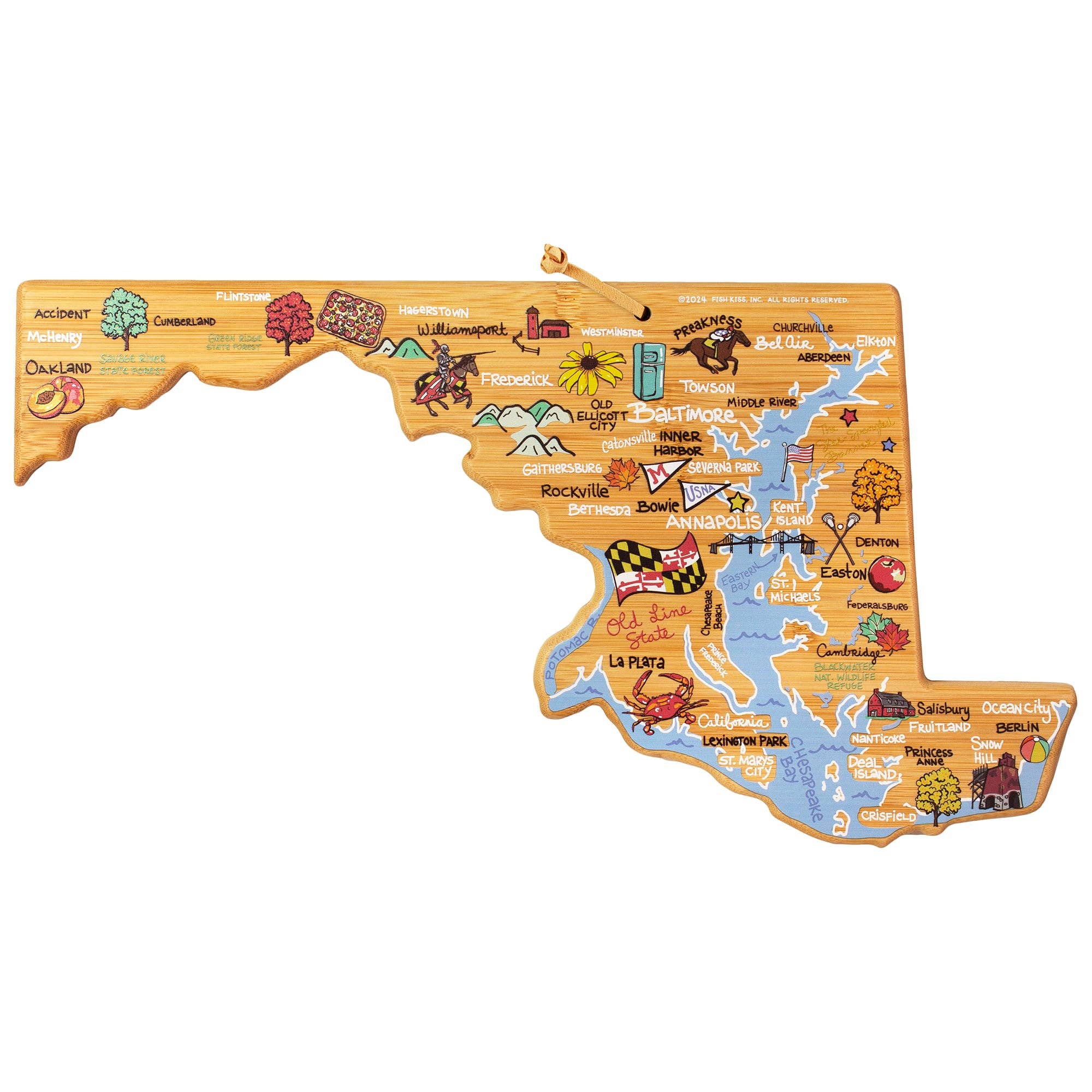 Maryland State Illustrated Cutting Board