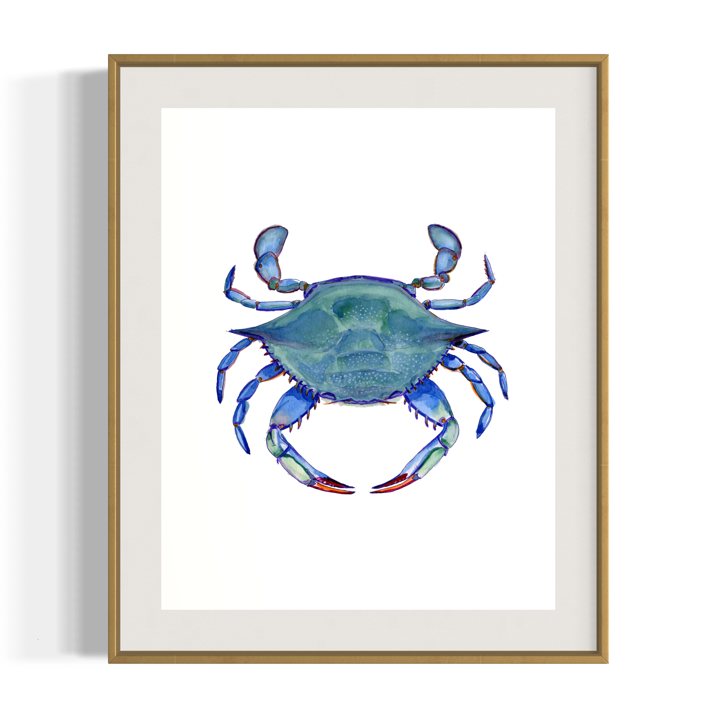 Blue Crab Watercolor Art Print