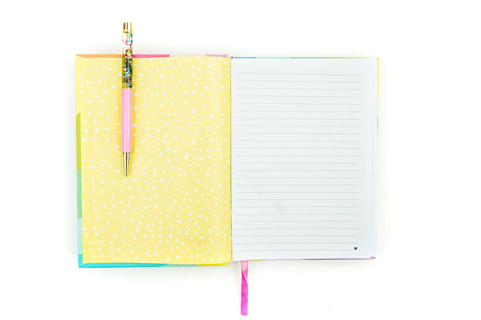 Hardcover Notebook - Green Gingham w/ Flowers