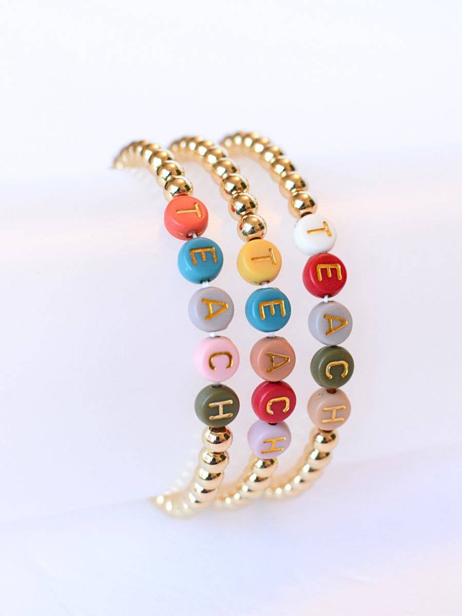 TEACH Letter Bead Bracelet
