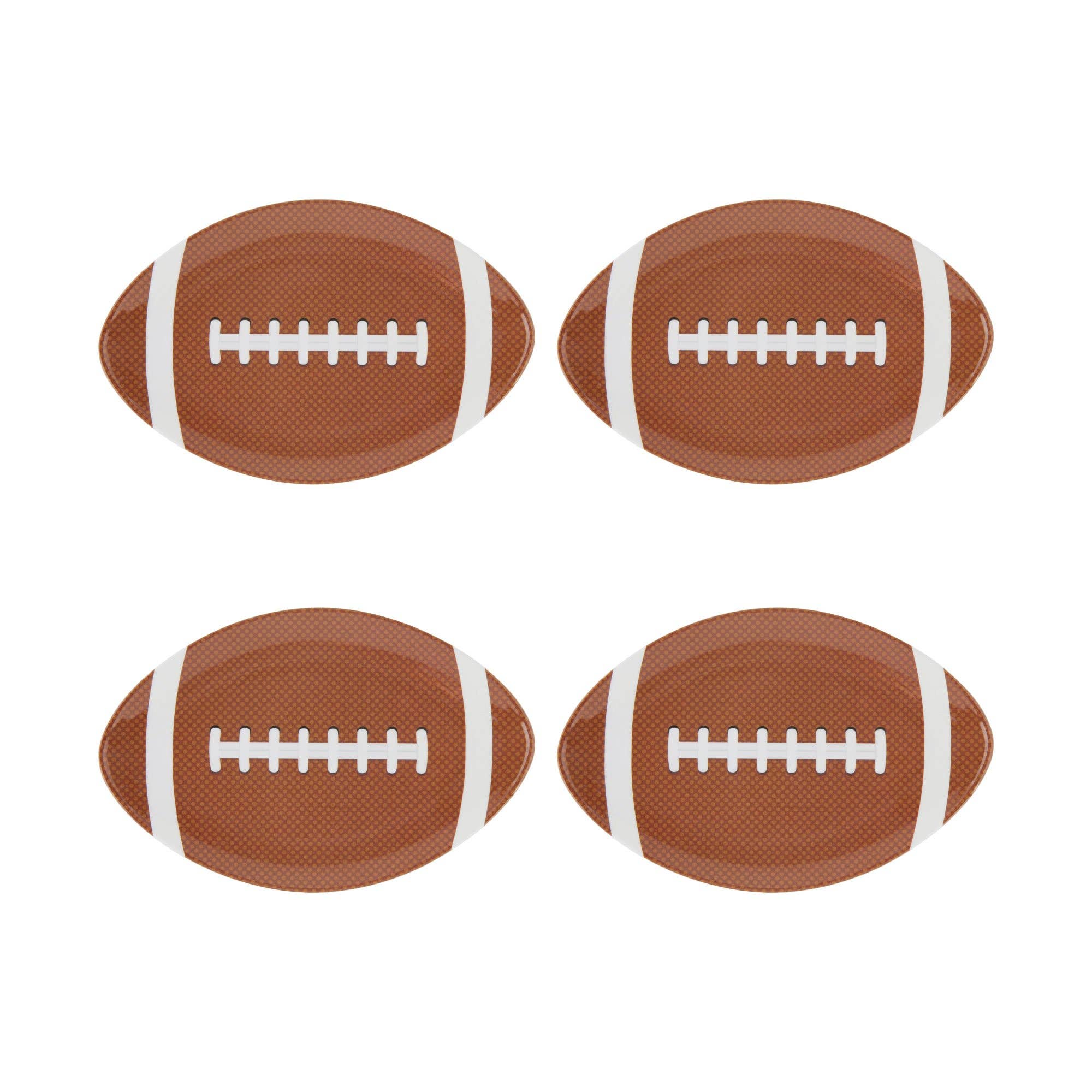 Football Melamine Plates, Set of 4 — 8"
