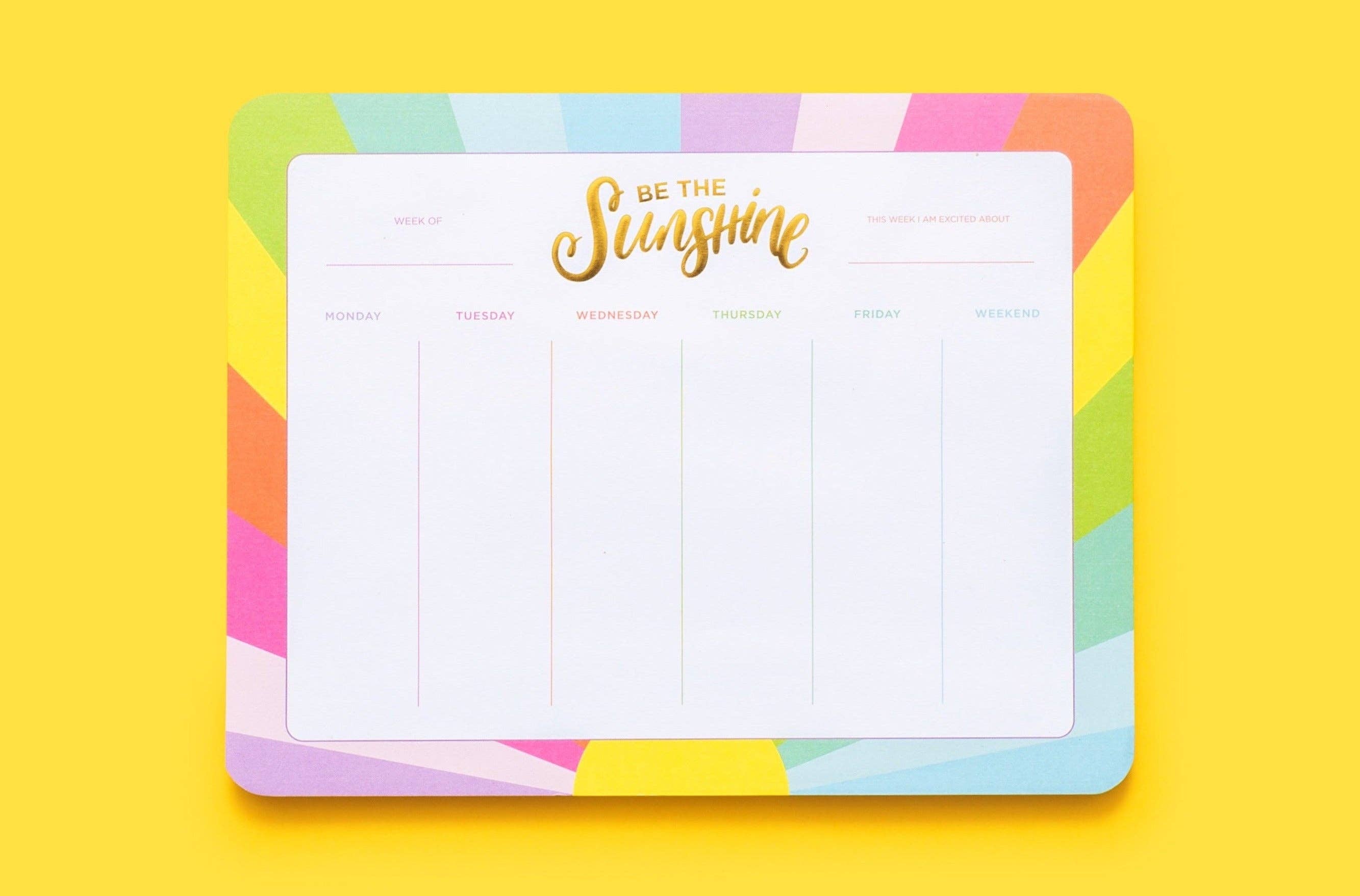 Weekly Planner - "Be the Sunshine"