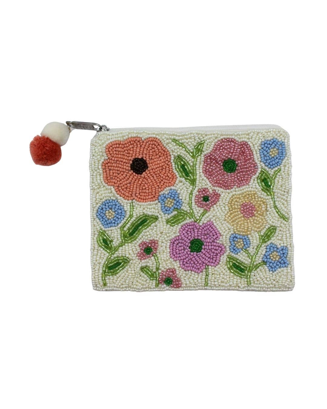 Floral Beaded Pouch