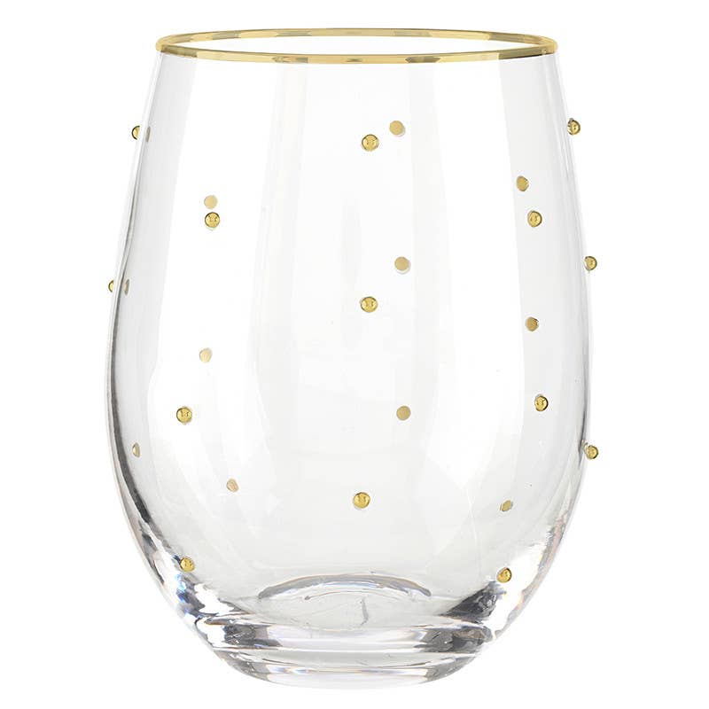 Gold Beaded Wine Glass