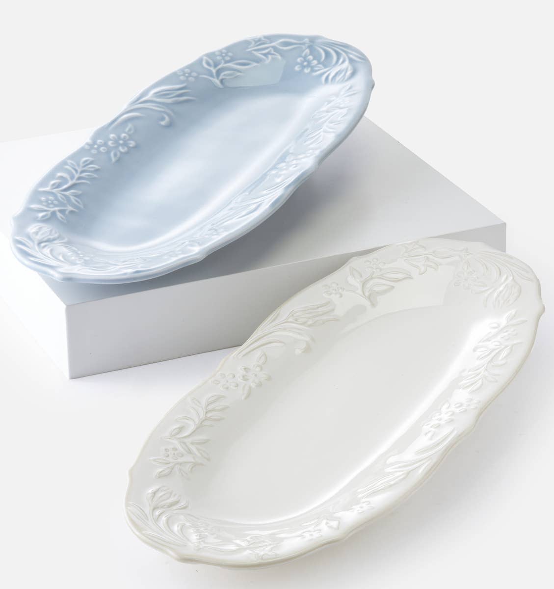 Embossed Ceramic Serving Platter