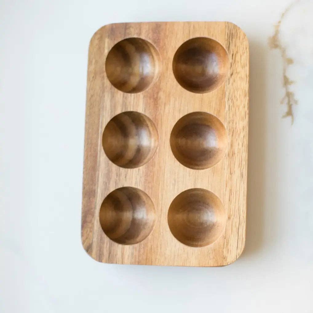 Acacia Wood Egg Holder
