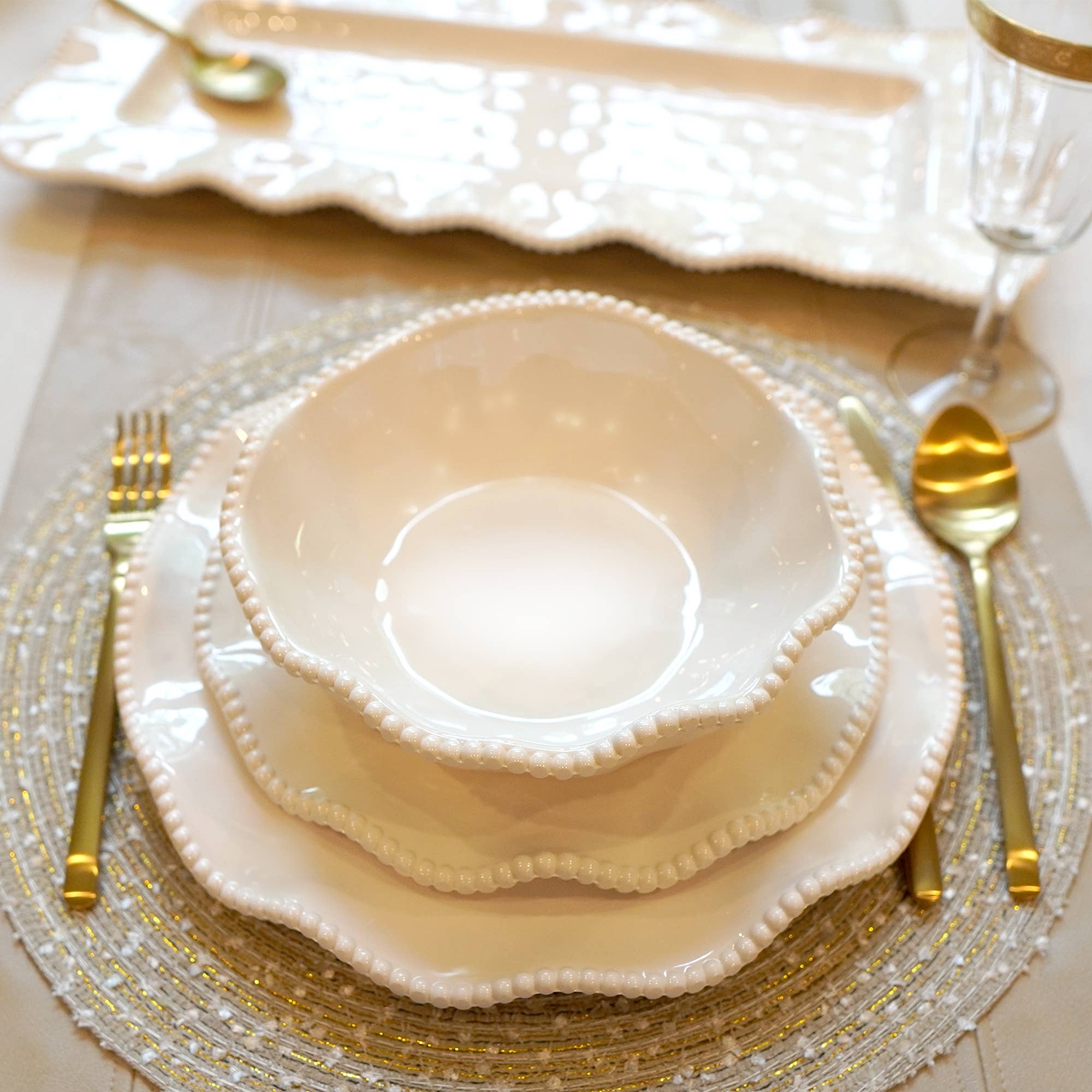 Perlette Cream Melamine Soup Bowl