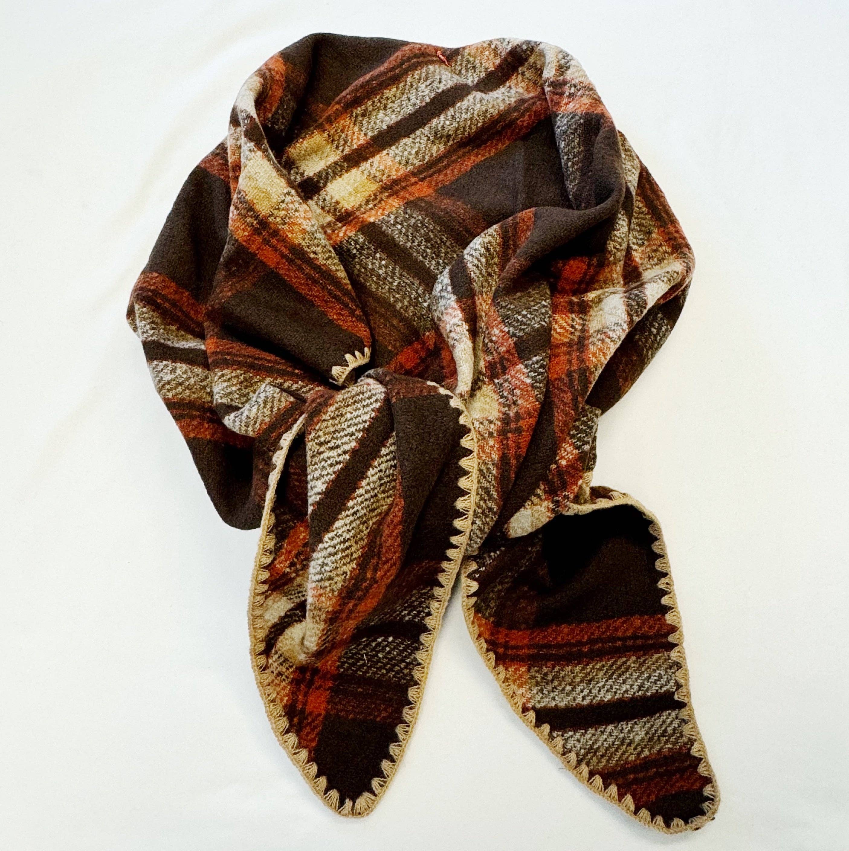Plaid Triangle Shawl Scarf