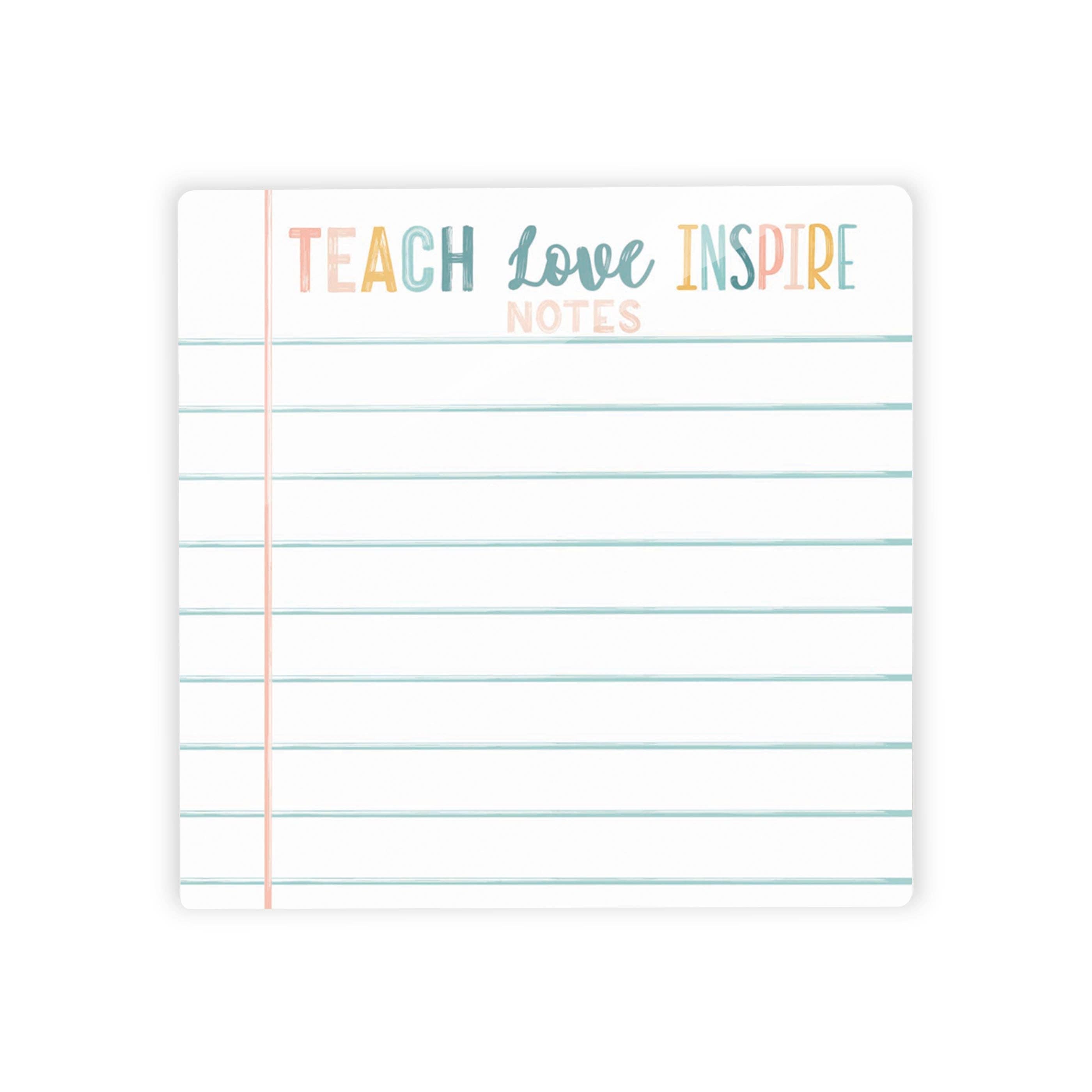 Teach Love Inspire Dry Erase Glass Tile