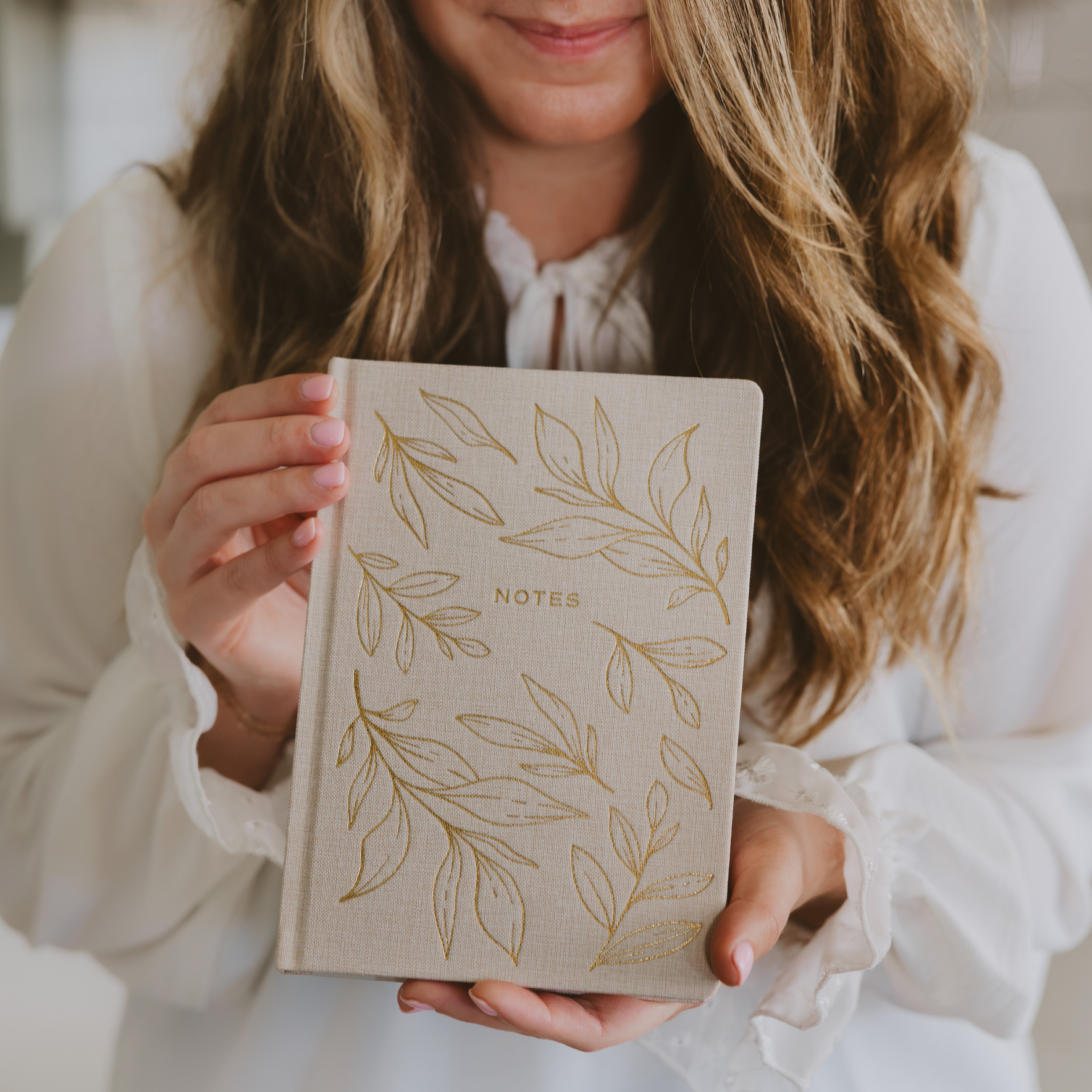 Gold Leaves Fabric Journal