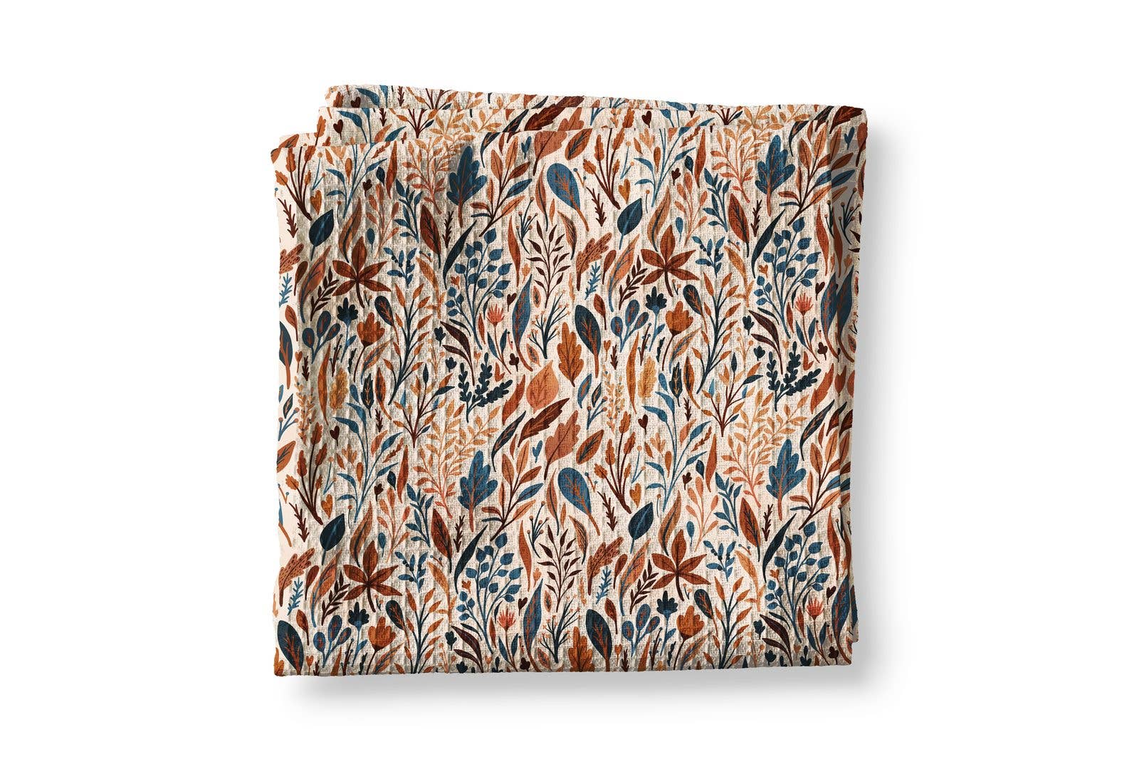 Autumn Botanical Leaves Waffle Kitchen Towel