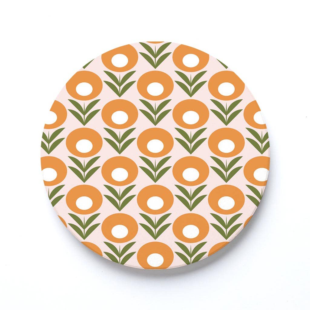 Groovy Flower Ceramic Coaster No. 2