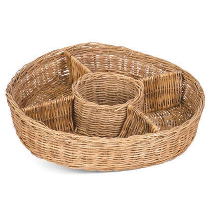 Rattan Divided Serving Tray