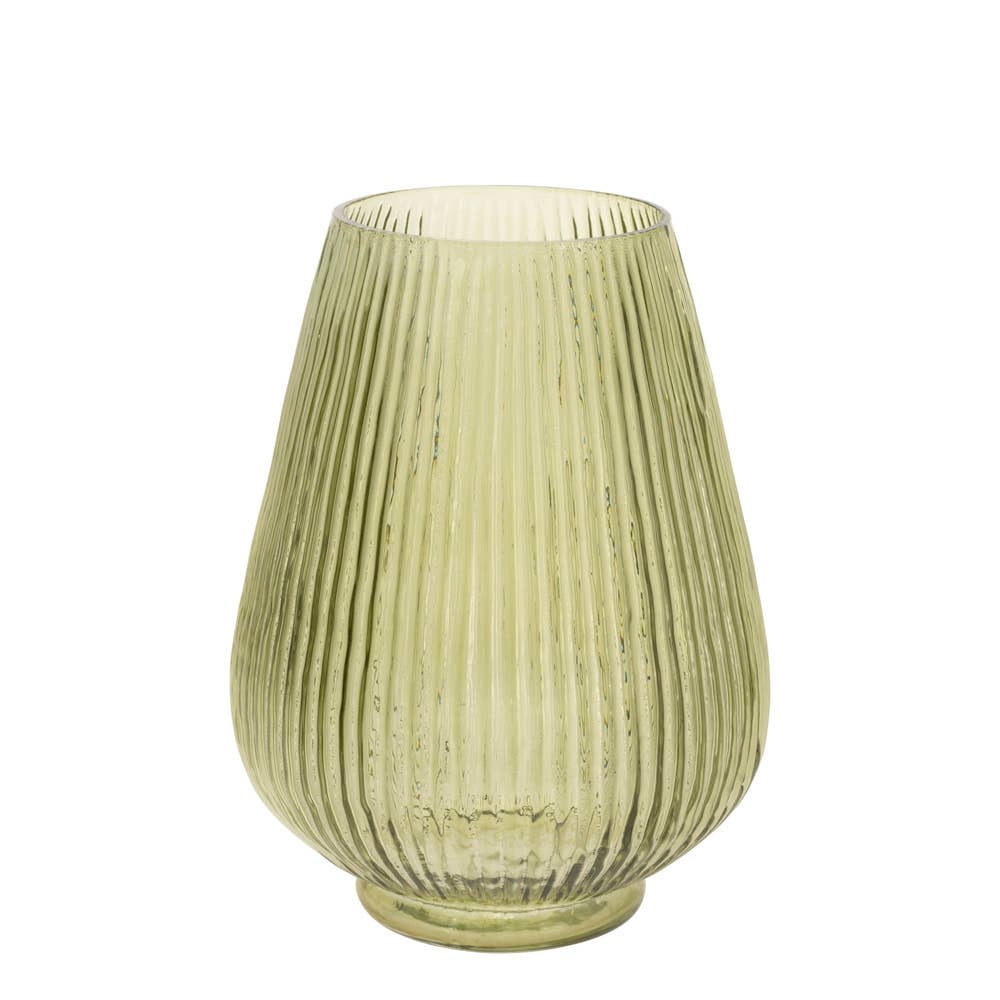 Sage Fluted Teardrop Vase